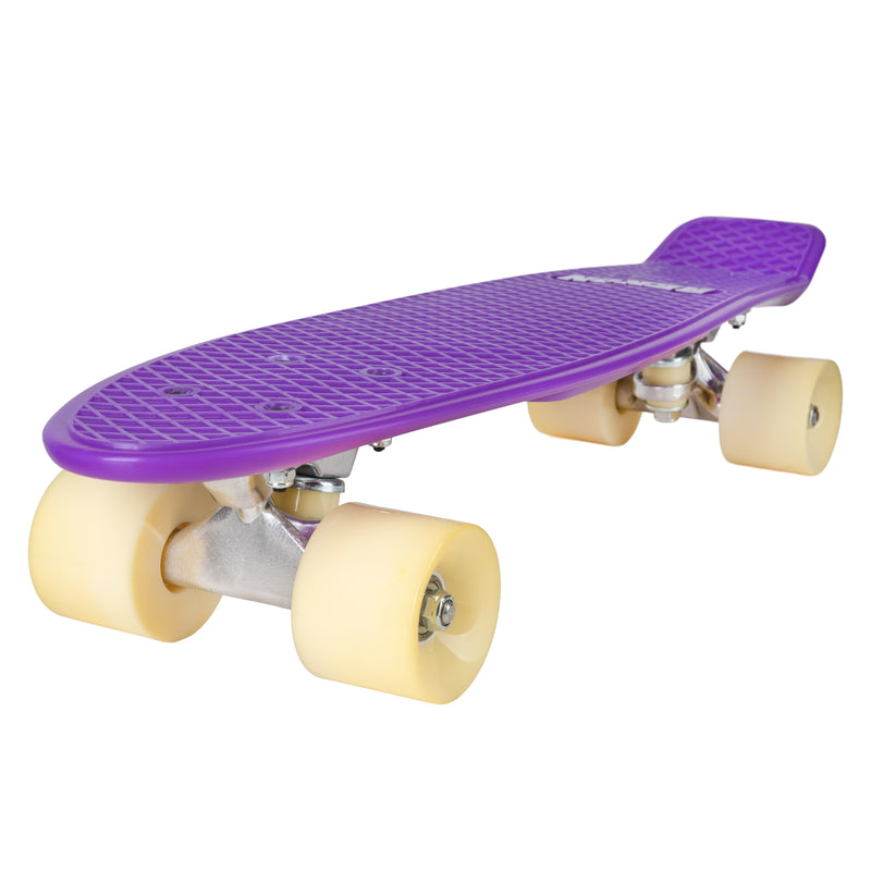 Rekon 22" Complete Mini Cruiser Plastic Skateboard (Glow in Dark, Purple)