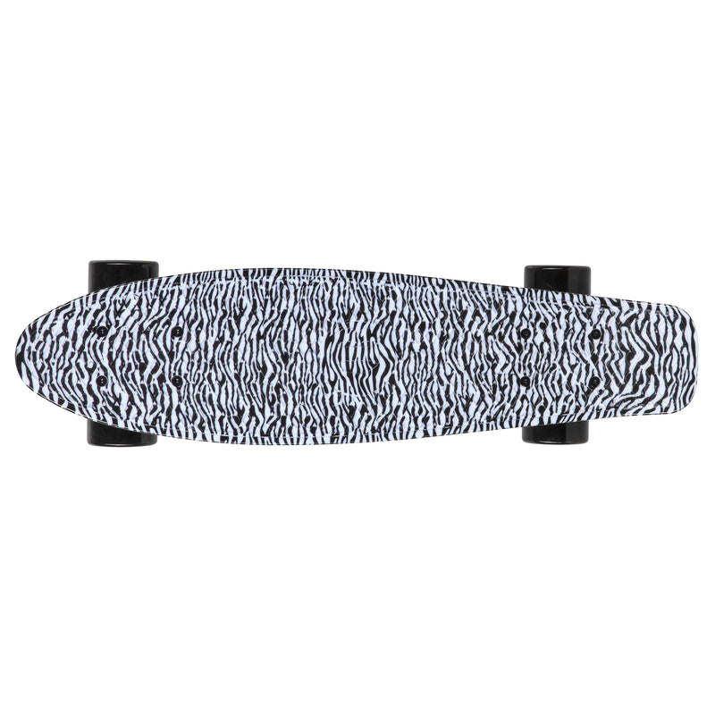 Rekon Complete 22" Mini Cruiser Plastic Skateboard (Zebra)