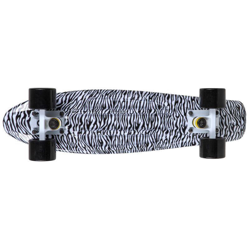 Rekon Complete 22" Mini Cruiser Plastic Skateboard (Zebra)