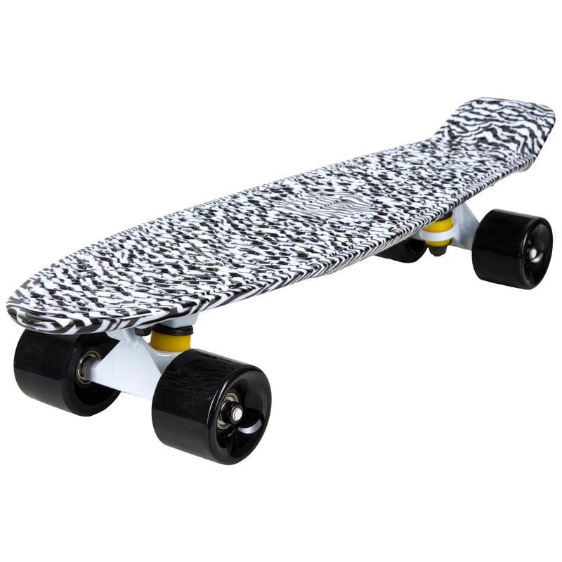 Rekon Complete 22" Mini Cruiser Plastic Skateboard (Zebra)