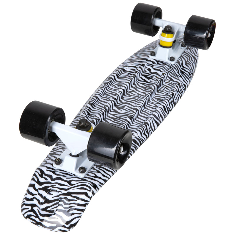 Rekon Complete 22" Mini Cruiser Plastic Skateboard (Zebra)