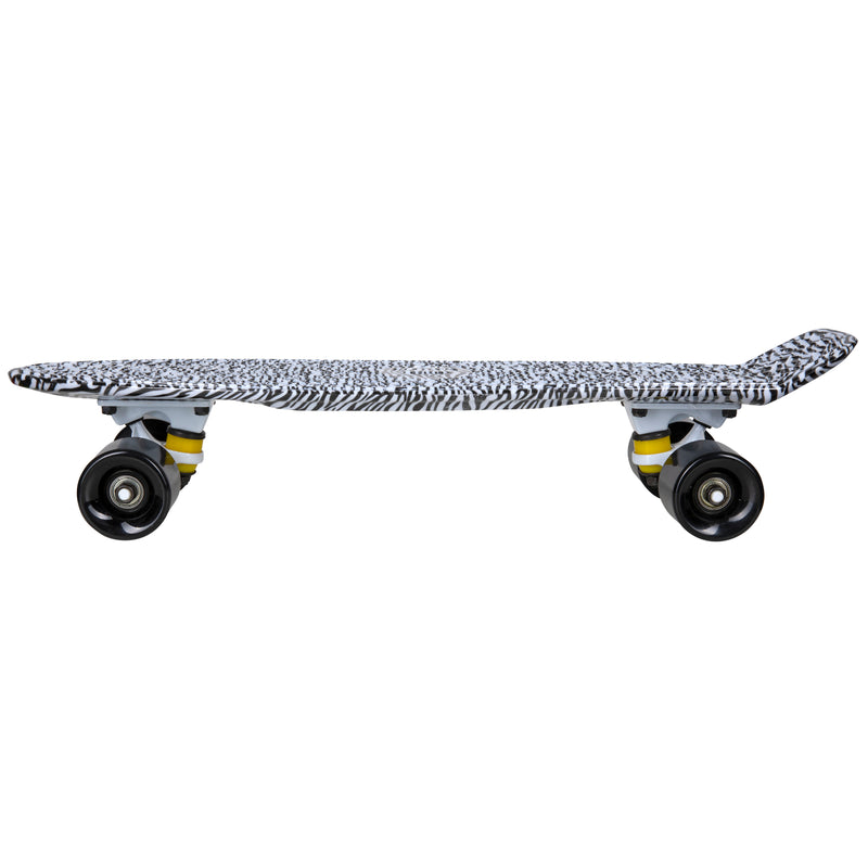 Rekon Complete 22" Mini Cruiser Plastic Skateboard (Zebra)