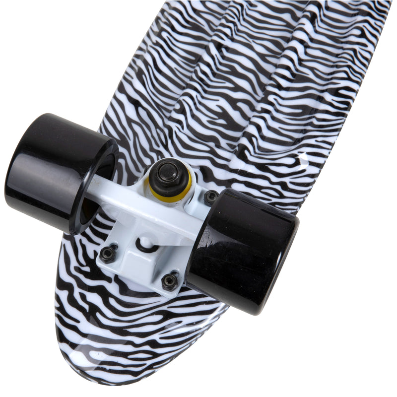 Rekon Complete 22" Mini Cruiser Plastic Skateboard (Zebra)