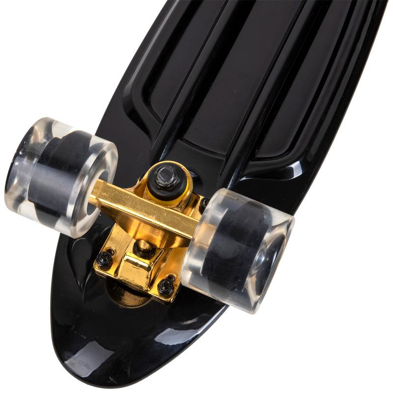 Rekon Complete 22" Mini Cruiser Plastic Skateboard (Black/Gold)