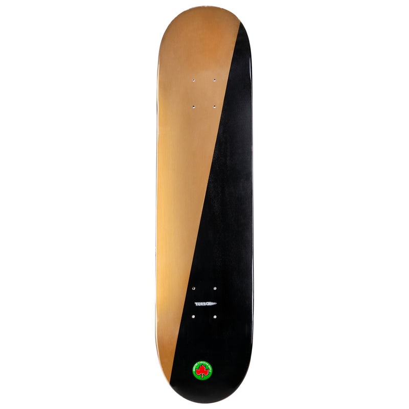 2-Tone Black and Gold Skateboard Deck Back Side