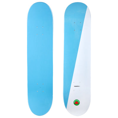 2-Tone Turbo Light Blue and White Skateboard Deck