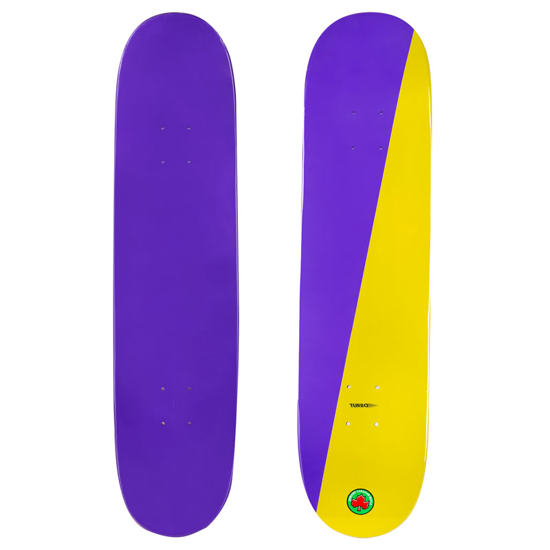 2-Tone Purple and Yellow Skateboard Deck