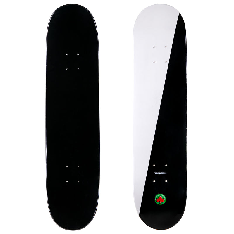 2-Tone Turbo Black and White Skateboard Deck