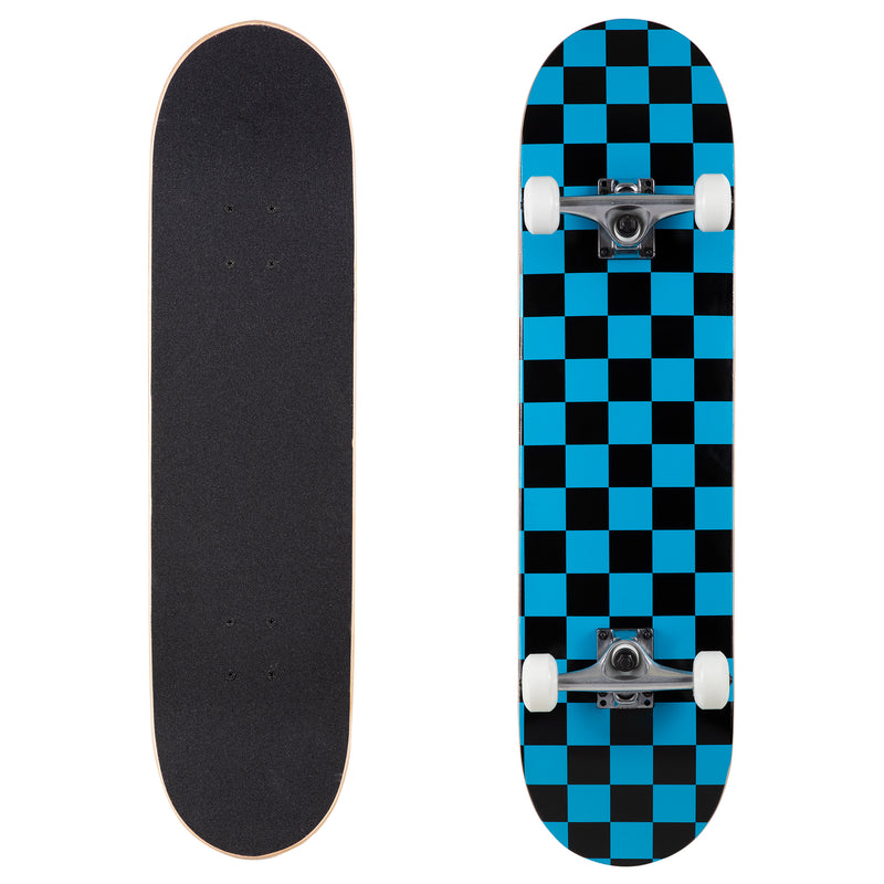 Runner Complete Skateboard | 8" Checker Blue