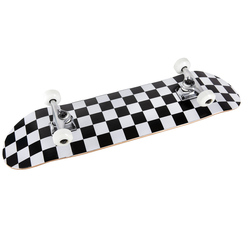 Runner Complete Skateboard | 8" Checker White