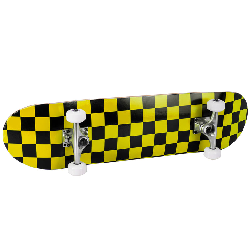 Runner Complete Skateboard | 8" Checker Yellow