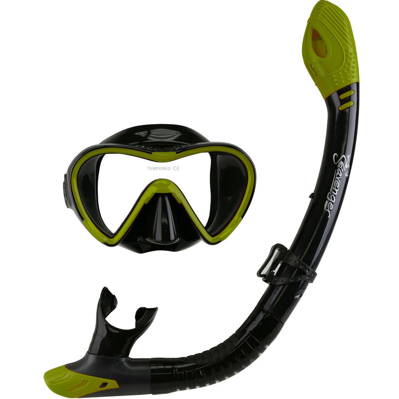 green mask and snorkel set