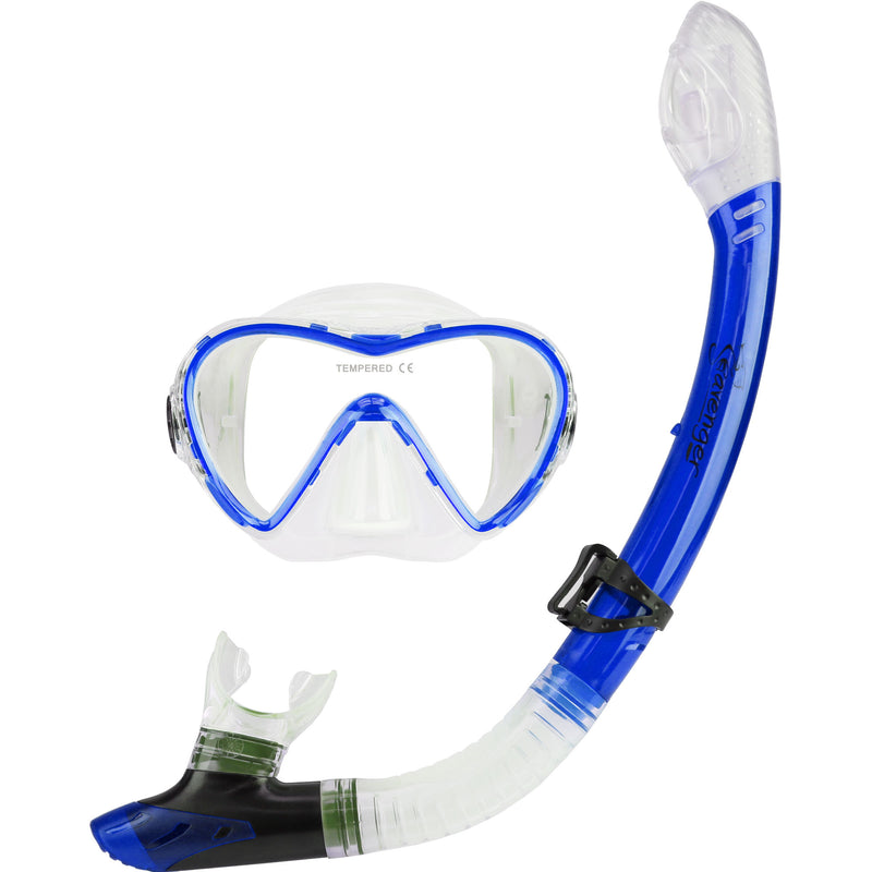 blue mask and snorkel set