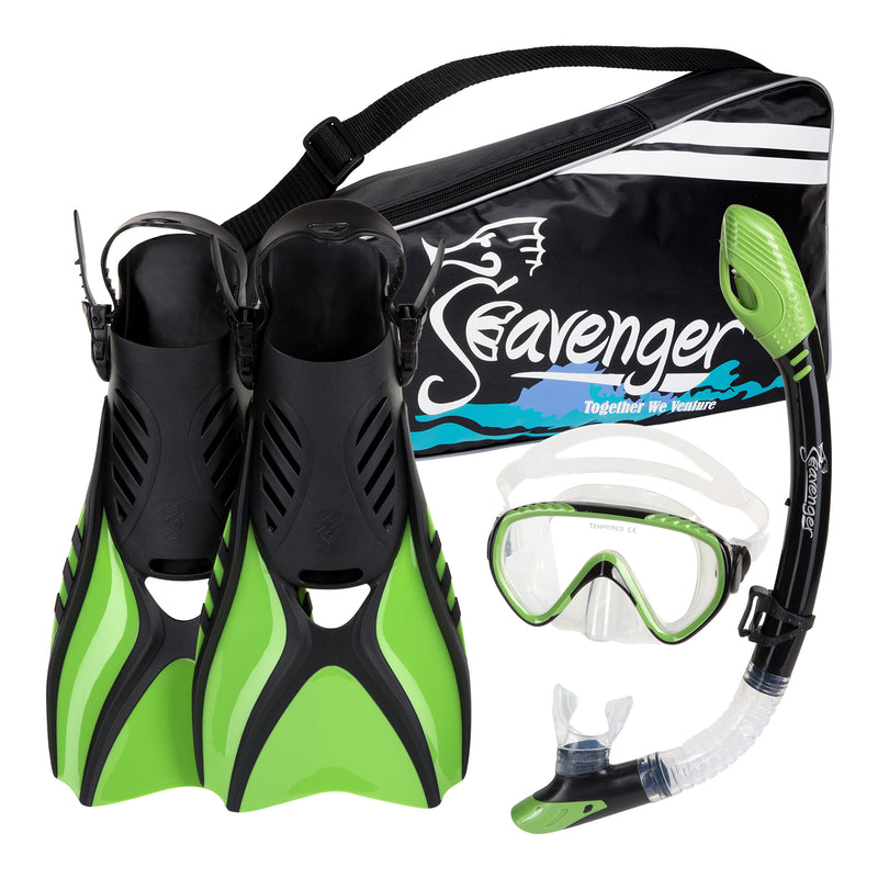 green snorkeling set