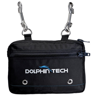 black sidemount back pouch for scuba diving 