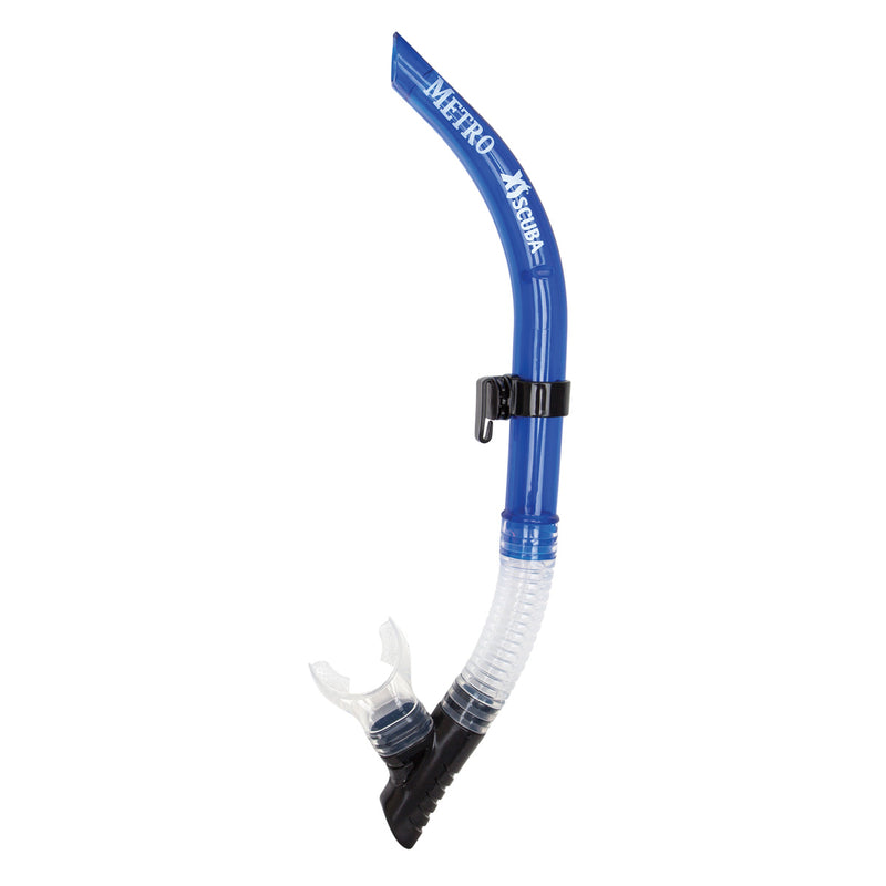 XS SCUBA Metro Traditional Curved Open Top Purge Snorkel with Holder