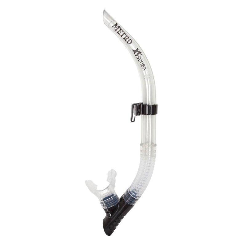XS SCUBA Metro Traditional Curved Open Top Purge Snorkel with Holder