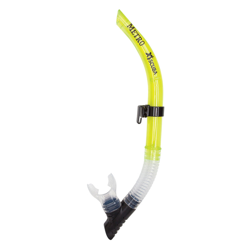 XS SCUBA Metro Traditional Curved Open Top Purge Snorkel with Holder