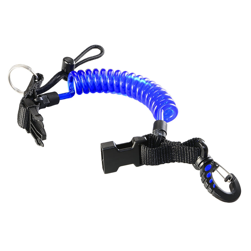 IST SP6A Coil Lanyard with Gate Clip, Split Ring and Elastic Loop