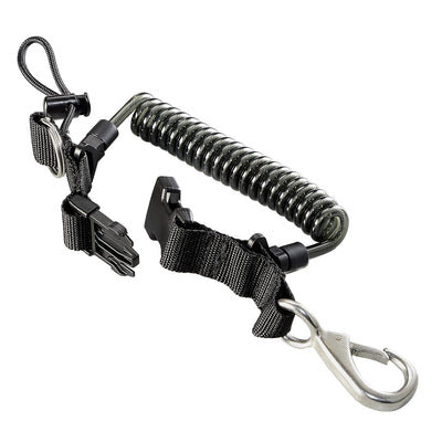 IST SP7A-1 Stainless Wire-Reinforced Coil Lanyard with Gate Clip