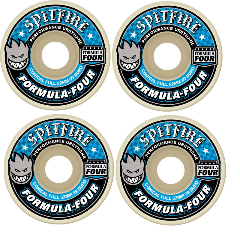 Spitfire Formula Four Conical Full Skateboard Wheels | 52mm 99A