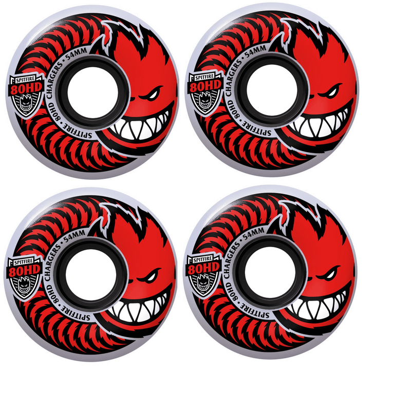 Spitfire 58mm Charger Classic Skateboard Wheel Clear/Red 80HD
