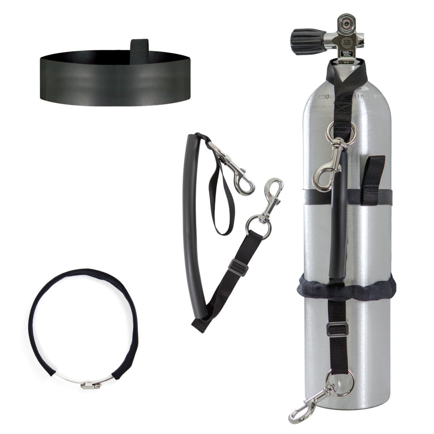 XS Scuba Cylinder Net - Protects Tank Finish, Fits 7.25" To 8" Diameter Tanks (Black, Blue, Green, Pink)