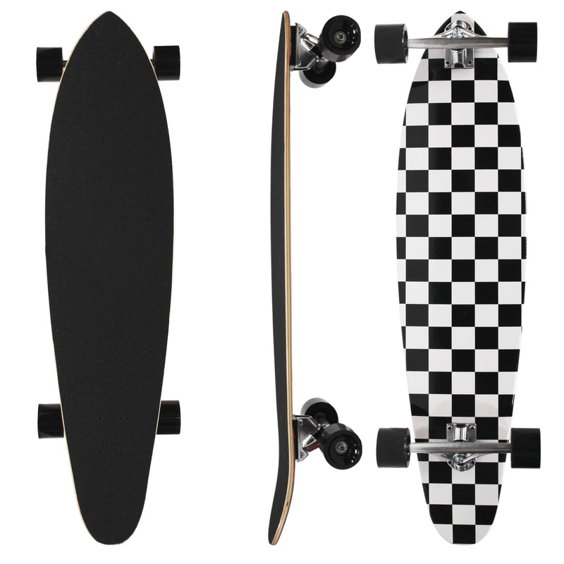 40 inch Rekon Checker Kicktail Cruiser Maple Wood Complete Longboard 