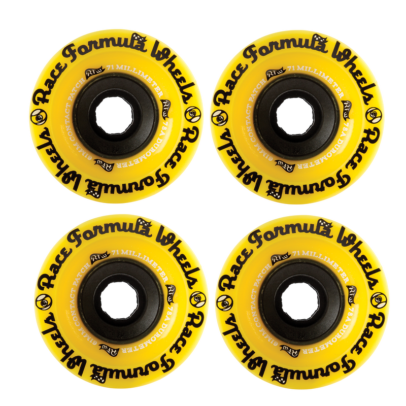 Yellow Sector 9 Race formula longboard wheels 71mm 78A