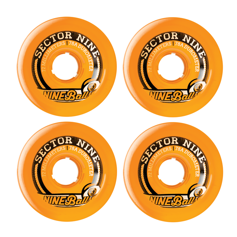 transparent orange Sector Nine Nineballs 72mm 78A