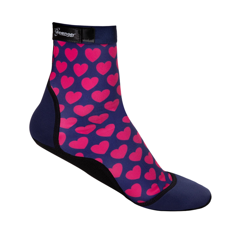 tall beach socks with pink hearts