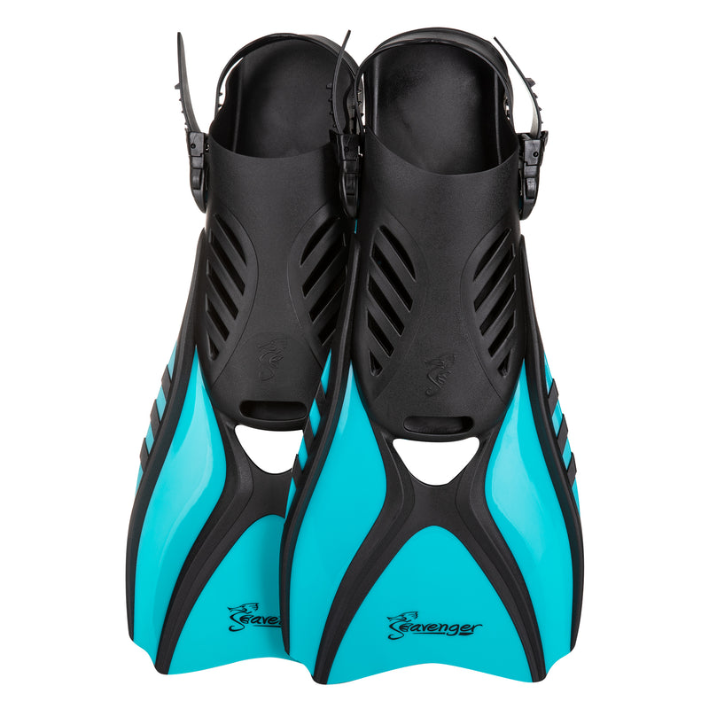 teal snorkeling fins