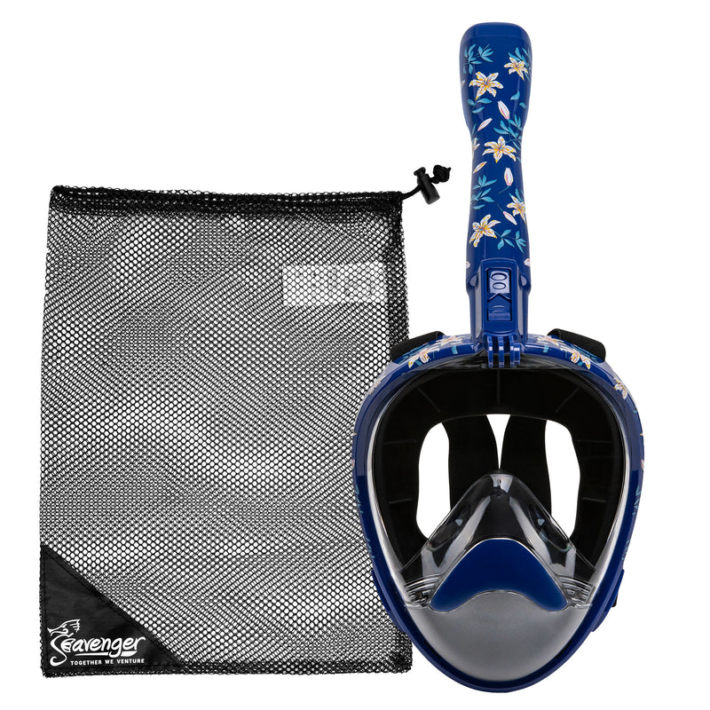 Seavenger Nautilus Dark Floral Full Face Snorkel Mask 