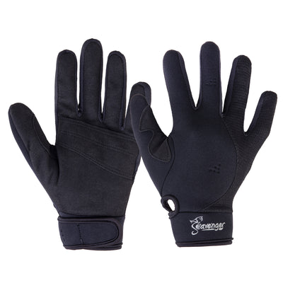 black neoprene scuba diving gloves