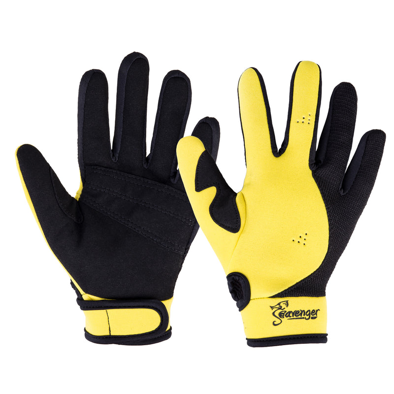 yellow neoprene scuba diving glvoes