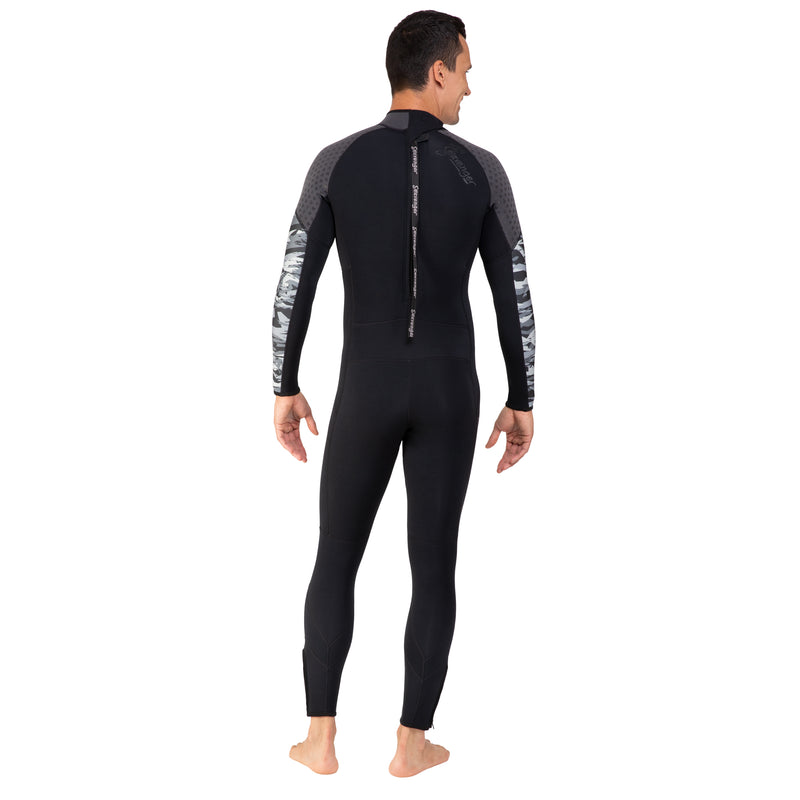 Seavenger Men’s 3/2mm Bravo Full Wetsuit with super-stretch panels, calf compression, ankle & wrist zippers