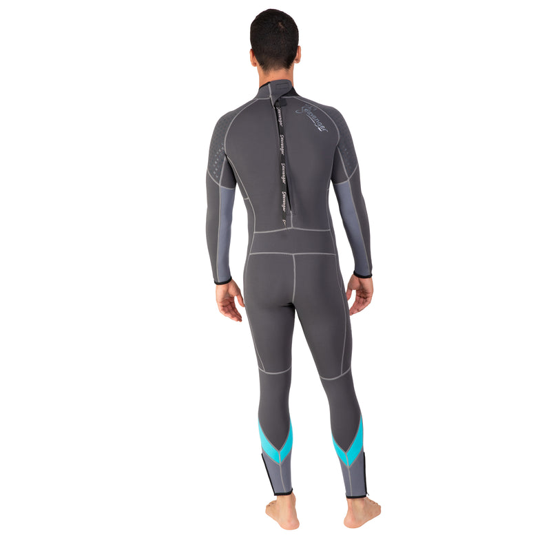 Seavenger Men’s 3/2mm Bravo Full Wetsuit with super-stretch panels, calf compression, ankle & wrist zippers