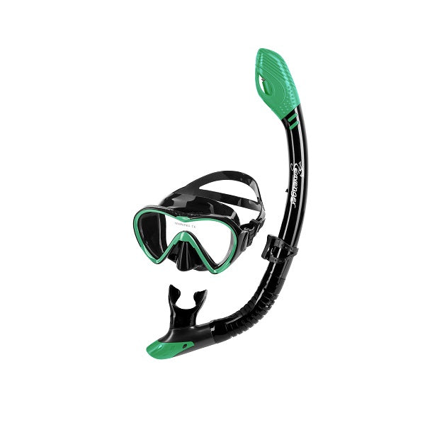 green mask and snorkel set