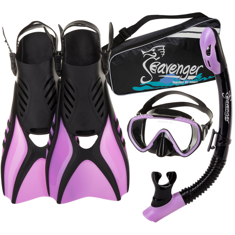 Kids purple snorkeling set