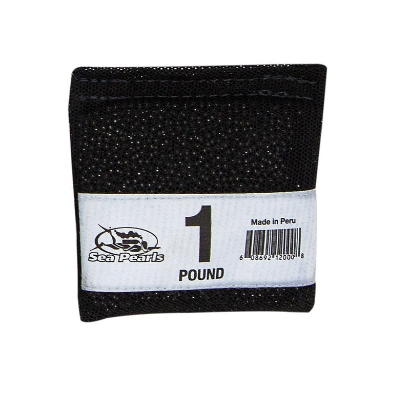 Sea Pearls Uncoated Lead Shot Heavy Duty Nylon Mesh Weight Bag, 1 lb - Black