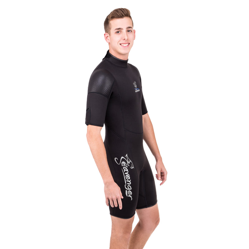 Black Seavenger 3mm neoprene shorty wetsuit for men