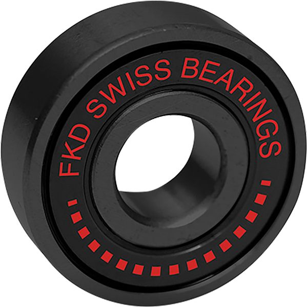 FKD Swiss Black Skateboard Bearings (Set of 8)