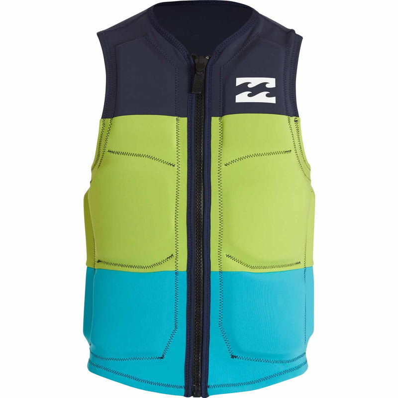 Billabong Tri Bong Wake Vest- Navy, Green, Light Blue