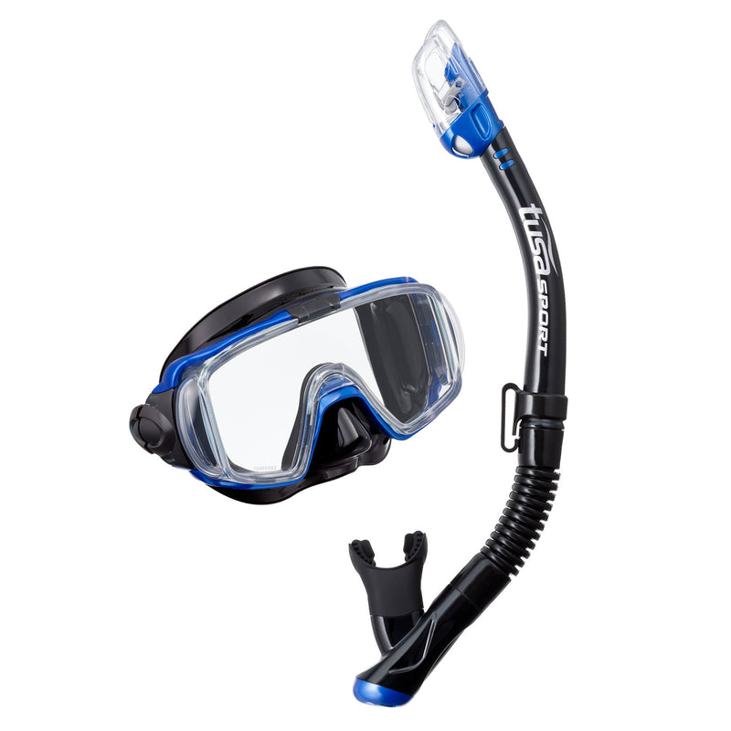 TUSA Visio Tri-Ex Dry Adult Snorkel Set with Panoramic View Mask