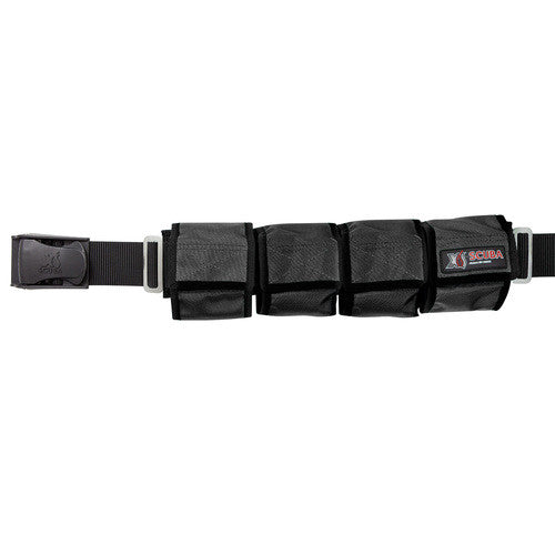XS SCUBA Multi-Pocket Cordura Weight Belt Recloseable Fastener - 4, 6, or 8 Pockets