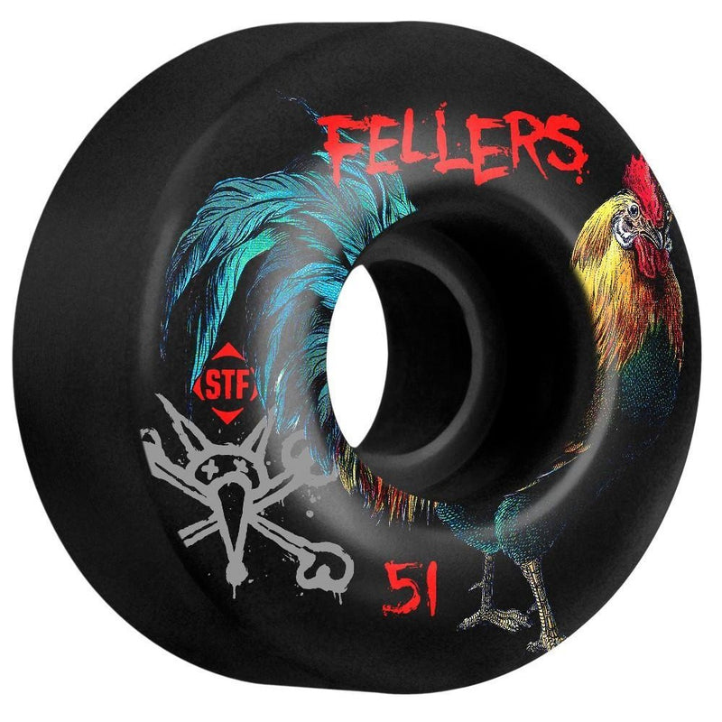 Skateboard Bones Wheels PU STF Pro Fellers Sierra Rooster V2 51x29 83B