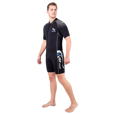 IST Men's 5mm Neoprene Front Zip Shorty with Super-Stretch Panels