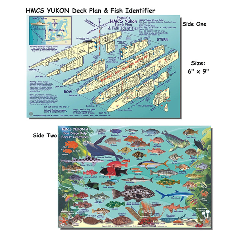 Franko Maps HMCS Yukon Dive Creature Guide 5.5 X 8.5 Inch