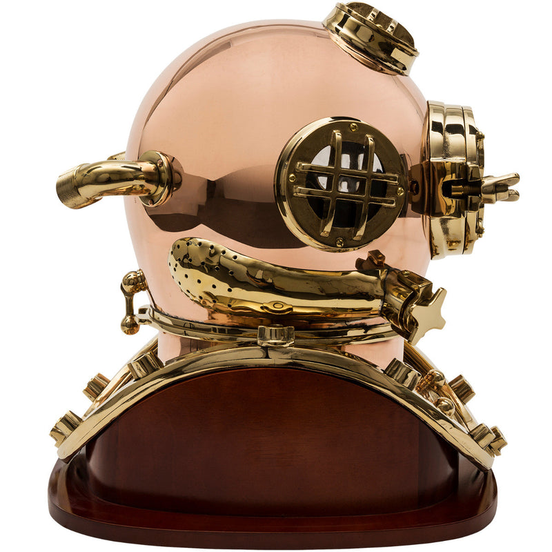 18" Mk V Brass Dive Helmet Replica with Wood Stand