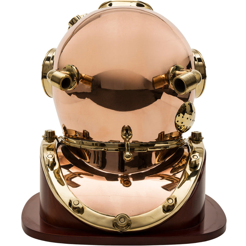 18" Mk V Brass Dive Helmet Replica with Wood Stand